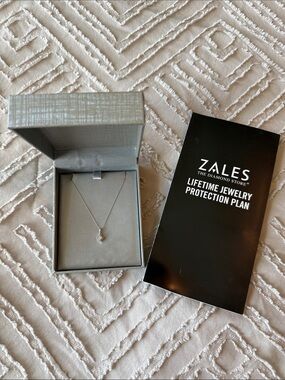 Zales 1/4 CT. T.W. Diamond Square Frame Pendant in 10K White Gold